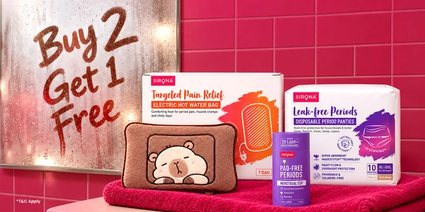 Sirona Period Care — Buy 2 Get 1 Free on pain relief and period products