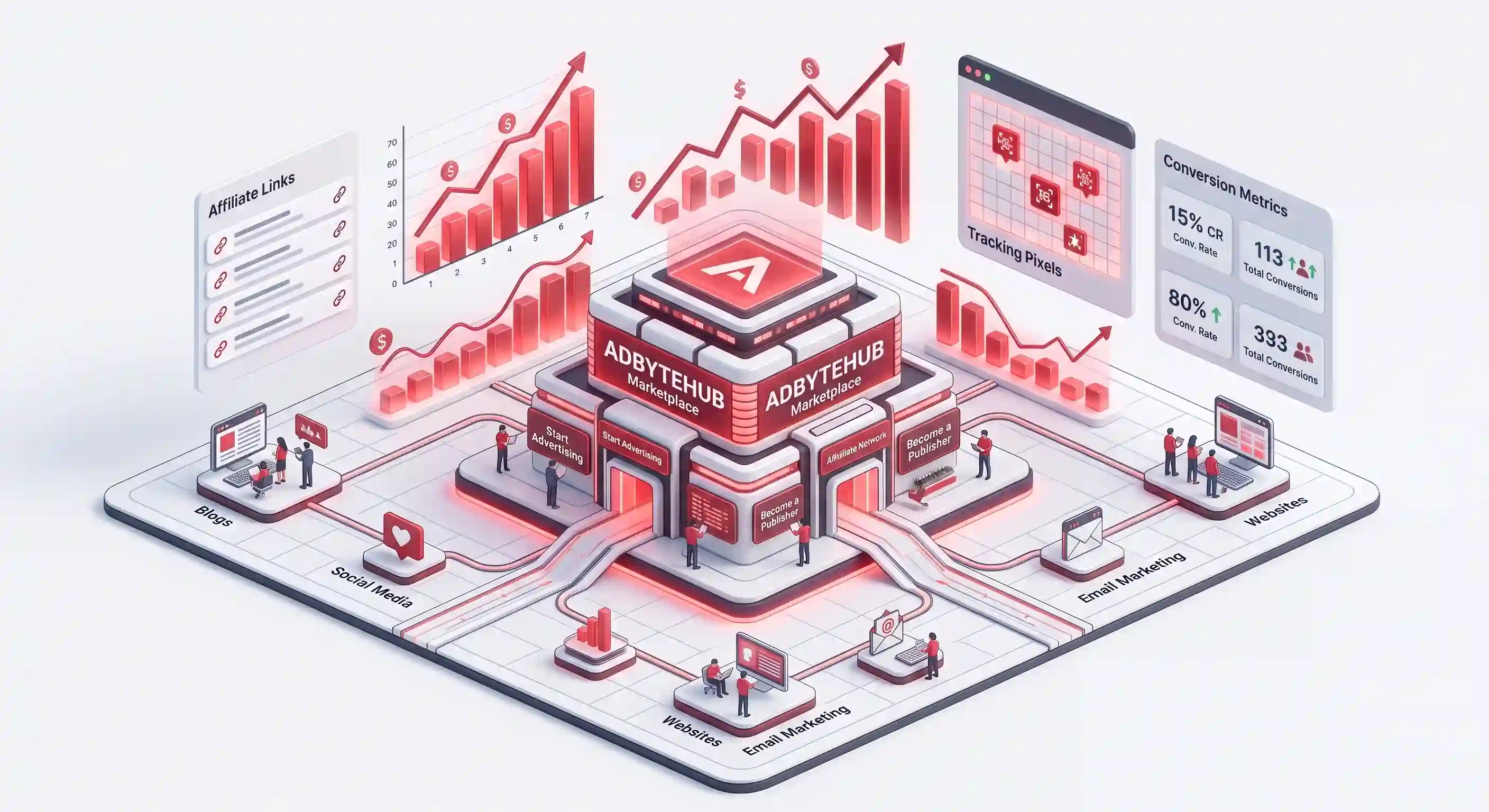 AdByteHub affiliate marketing network connecting publishers across blogs, social media, email and websites